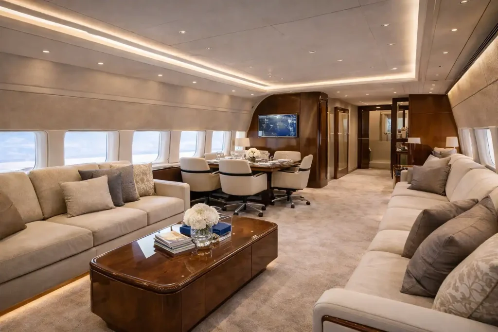 Luxury jet cabin interior design
